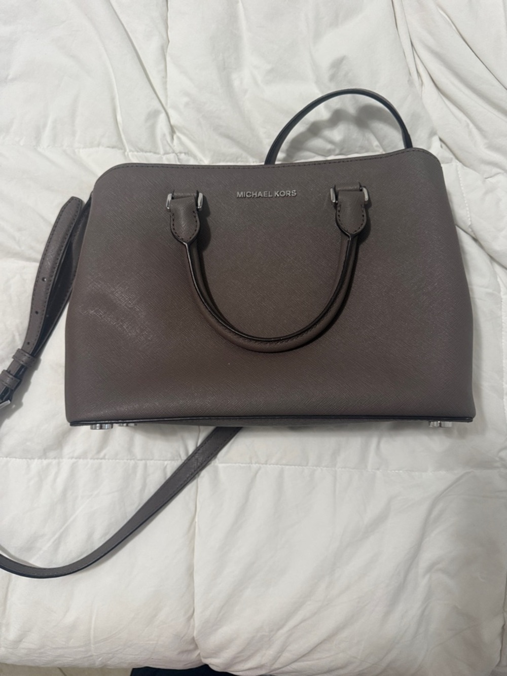 Michael Kors Saffiano Leather purse  - Taupe Gray